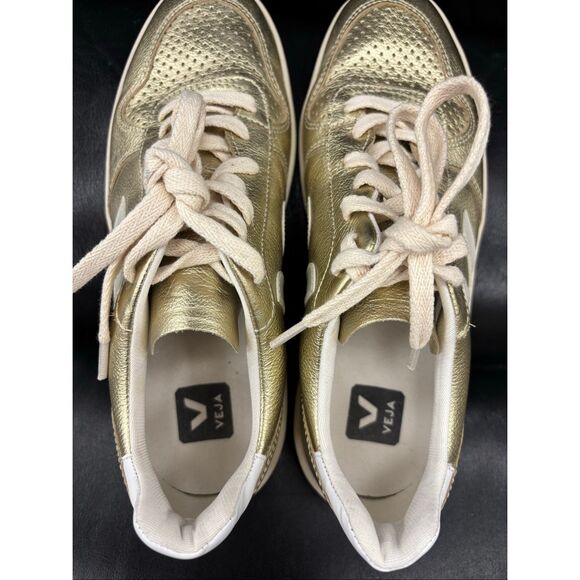 Veja V-10 LEATHER PLATINE PIERRE sneaker women’s Sz 9, $180 - Picture 9 of 10